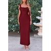 imagePRETTYGARDEN Womens Summer Long Formal Wedding Guest Dress Sleeveless Ruffle Cocktail Party Maxi Bodycon DressesDark Wine Red