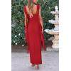 imagePRETTYGARDEN Womens Summer Long Formal Wedding Guest Dress Sleeveless Ruffle Cocktail Party Maxi Bodycon DressesRed