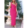 imagePRETTYGARDEN Womens Summer Long Formal Wedding Guest Dress Sleeveless Ruffle Cocktail Party Maxi Bodycon DressesRose Red