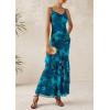 imagePRETTYGARDEN Maxi Dresses for Women 2025 Summer Tiered Floral Beach Sundress Spaghetti Strap Wedding Guest Long DressPrint Blue Green