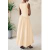 imagePRETTYGARDEN Womens Maxi Sundress Casual Summer 2025 Sleeveless Asymmetrical Drop Waist Patchwork Long Flowy Tank DressesBeige Black