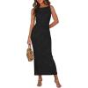 imagePRETTYGARDEN Womens Maxi Dress 2025 Spring Long Wedding Guest Dresses Resort Wear Vacation Casual Bodycon Summer Sun DressesBlack