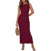 imagePRETTYGARDEN Womens Maxi Dress 2025 Spring Long Wedding Guest Dresses Resort Wear Vacation Casual Bodycon Summer Sun DressesWine Red