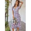 imagePRETTYGARDEN Womens Summer Floral Boho Dress Wrap V Neck Short Sleeve Ruffle ALine Flowy Maxi Wedding Guest DressesApricot Floral
