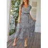 imagePRETTYGARDEN Womens Summer Floral Boho Dress Wrap V Neck Short Sleeve Ruffle ALine Flowy Maxi Wedding Guest DressesBlack