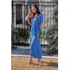 imagePRETTYGARDEN Womens Summer Floral Boho Dress Wrap V Neck Short Sleeve Ruffle ALine Flowy Maxi Wedding Guest DressesBlue Floral