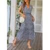 imagePRETTYGARDEN Womens Summer Floral Boho Dress Wrap V Neck Short Sleeve Ruffle ALine Flowy Maxi Wedding Guest DressesBlue01
