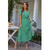 imagePRETTYGARDEN Womens Summer Floral Boho Dress Wrap V Neck Short Sleeve Ruffle ALine Flowy Maxi Wedding Guest DressesGreen Floral