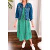 imagePRETTYGARDEN Womens Summer Floral Boho Dress Wrap V Neck Short Sleeve Ruffle ALine Flowy Maxi Wedding Guest DressesGreen Floral