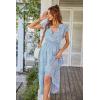 imagePRETTYGARDEN Womens Summer Floral Boho Dress Wrap V Neck Short Sleeve Ruffle ALine Flowy Maxi Wedding Guest DressesLight Blue