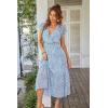 imagePRETTYGARDEN Womens Summer Floral Boho Dress Wrap V Neck Short Sleeve Ruffle ALine Flowy Maxi Wedding Guest DressesLight Blue