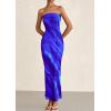 imagePRETTYGARDEN Womens Summer Printed Tube Maxi Dress Strapless Bodycon Sleeveless Night Out Long DressesBlue Watercolour