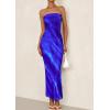 imagePRETTYGARDEN Womens Summer Printed Tube Maxi Dress Strapless Bodycon Sleeveless Night Out Long DressesBlue Watercolour