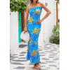 imagePRETTYGARDEN Womens Summer Printed Tube Maxi Dress Strapless Bodycon Sleeveless Night Out Long DressesFloral Light Blue