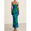 imagePRETTYGARDEN Womens Summer Printed Tube Maxi Dress Strapless Bodycon Sleeveless Night Out Long DressesGreen Floral