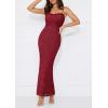 imagePRETTYGARDEN Womens Summer Wedding Guest Dress 2025 Spaghetti Strap Lace Floral Bodycon Formal Cocktail Evening Long DressesRed