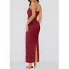 imagePRETTYGARDEN Womens Summer Wedding Guest Dress 2025 Spaghetti Strap Lace Floral Bodycon Formal Cocktail Evening Long DressesRed