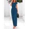imagePRETTYGARDEN Summer Jumpsuits for Women Dressy 2025 Ribbed Cap Sleeve Wide Leg Pants Rompers Elegant Casual One Piece OutfitsLake Blue
