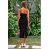 imagePRETTYGARDEN Womens 2025 Summer Sleeveless Bodycon Dress Textured Back Slit Sexy Cocktail Party Midi DressesBlack