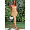 imagePRETTYGARDEN Womens 2025 Summer Sleeveless Bodycon Dress Textured Back Slit Sexy Cocktail Party Midi DressesLight Khaki