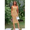 imagePRETTYGARDEN Womens 2025 Summer Sleeveless Bodycon Dress Textured Back Slit Sexy Cocktail Party Midi DressesLight Khaki