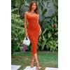 imagePRETTYGARDEN Womens 2025 Summer Sleeveless Bodycon Dress Textured Back Slit Sexy Cocktail Party Midi DressesOrange