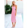 imagePRETTYGARDEN Womens 2025 Summer Sleeveless Bodycon Dress Textured Back Slit Sexy Cocktail Party Midi DressesPink
