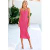 imagePRETTYGARDEN Womens 2025 Summer Sleeveless Bodycon Dress Textured Back Slit Sexy Cocktail Party Midi DressesRose Red