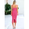 imagePRETTYGARDEN Womens 2025 Summer Sleeveless Bodycon Dress Textured Back Slit Sexy Cocktail Party Midi DressesRose Red