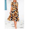 imagePRETTYGARDEN Womens Summer Casual Boho Dress Floral Print Ruffle Puff Short Sleeve Flowy Midi Beach Party DressesPrint Yellow White