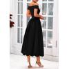 imagePRETTYGARDEN Womens Summer Off Shoulder Sleeveless Midi Dress Cocktail A Line Flowy Wedding Guest Dresses with PocketsBlack