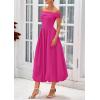 imagePRETTYGARDEN Womens Summer Off Shoulder Sleeveless Midi Dress Cocktail A Line Flowy Wedding Guest Dresses with PocketsRose Red