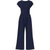 imagePRETTYGARDEN Summer Jumpsuits for Women Dressy 2025 Ribbed Cap Sleeve Wide Leg Pants Rompers Elegant Casual One Piece OutfitsNavy