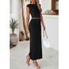 imagePRETTYGARDEN 2 Piece Sets for Women Summer 2025 Cap Sleeve Crop Tops Ruched Maxi Skirt Sets Spring Matching Vacation OutfitsBlack