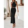 imagePRETTYGARDEN 2 Piece Sets for Women Summer 2025 Cap Sleeve Crop Tops Ruched Maxi Skirt Sets Spring Matching Vacation OutfitsBlack