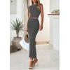 imagePRETTYGARDEN 2 Piece Sets for Women Summer 2025 Cap Sleeve Crop Tops Ruched Maxi Skirt Sets Spring Matching Vacation OutfitsGrey