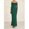 imagePRETTYGARDEN Off The Shoulder Maxi Dresses for Women 2025 Spring Long Sleeve Mesh Party Formal Wedding Guest DressGreen