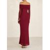 imagePRETTYGARDEN Off The Shoulder Maxi Dresses for Women 2025 Spring Long Sleeve Mesh Party Formal Wedding Guest DressWine Red
