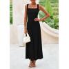 imagePRETTYGARDEN Skirt Sets Women 2 Piece Outfits 2025 Summer Casual Knit Tank Tops Flowy Midi Skirts Matching Vacation ClothesBlack