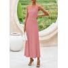 imagePRETTYGARDEN Skirt Sets Women 2 Piece Outfits 2025 Summer Casual Knit Tank Tops Flowy Midi Skirts Matching Vacation ClothesDusty Pink