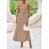 imagePRETTYGARDEN Skirt Sets Women 2 Piece Outfits 2025 Summer Casual Knit Tank Tops Flowy Midi Skirts Matching Vacation ClothesKhaki