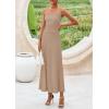 imagePRETTYGARDEN Skirt Sets Women 2 Piece Outfits 2025 Summer Casual Knit Tank Tops Flowy Midi Skirts Matching Vacation ClothesKhaki