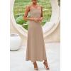 imagePRETTYGARDEN Skirt Sets Women 2 Piece Outfits 2025 Summer Casual Knit Tank Tops Flowy Midi Skirts Matching Vacation ClothesKhaki