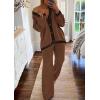 imagePRETTYGARDEN Womens 2 Piece Outfits Knit Matching Lounge Sets Long Sleeve V Neck Cardigan Sweaters Wide Leg Pants TracksuitsCoffee
