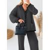 imagePRETTYGARDEN Womens 2 Piece Outfits Knit Matching Lounge Sets Long Sleeve V Neck Cardigan Sweaters Wide Leg Pants TracksuitsDark Grey