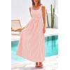 imagePRETTYGARDEN Womens 2025 Summer Spaghetti Strap Maxi Dresses Plaid Square Neck A Line Casual Beach Vacation Long SundressPink