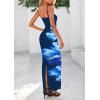 imagePRETTYGARDEN Womens Floral Maxi Dresses Summer 2025 Sexy Spaghetti Strap Slip Party Long Bodycon Mesh DressFloral Navy Blue