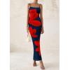 imagePRETTYGARDEN Womens Floral Maxi Dresses Summer 2025 Sexy Spaghetti Strap Slip Party Long Bodycon Mesh DressNavy