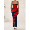 imagePRETTYGARDEN Womens Floral Maxi Dresses Summer 2025 Sexy Spaghetti Strap Slip Party Long Bodycon Mesh DressNavy