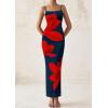 imagePRETTYGARDEN Womens Floral Maxi Dresses Summer 2025 Sexy Spaghetti Strap Slip Party Long Bodycon Mesh DressNavy